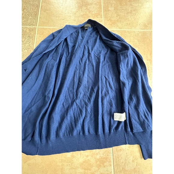 J. Crew Merino Wool Navy front button Lightweight sweater Women size XS - Picture 4 of 8